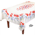 French Provencal tablecloth - Acrylic coated cotton, Spill-proof - 60x96" Rectangular - Poppies ivory | Tissus Toselli