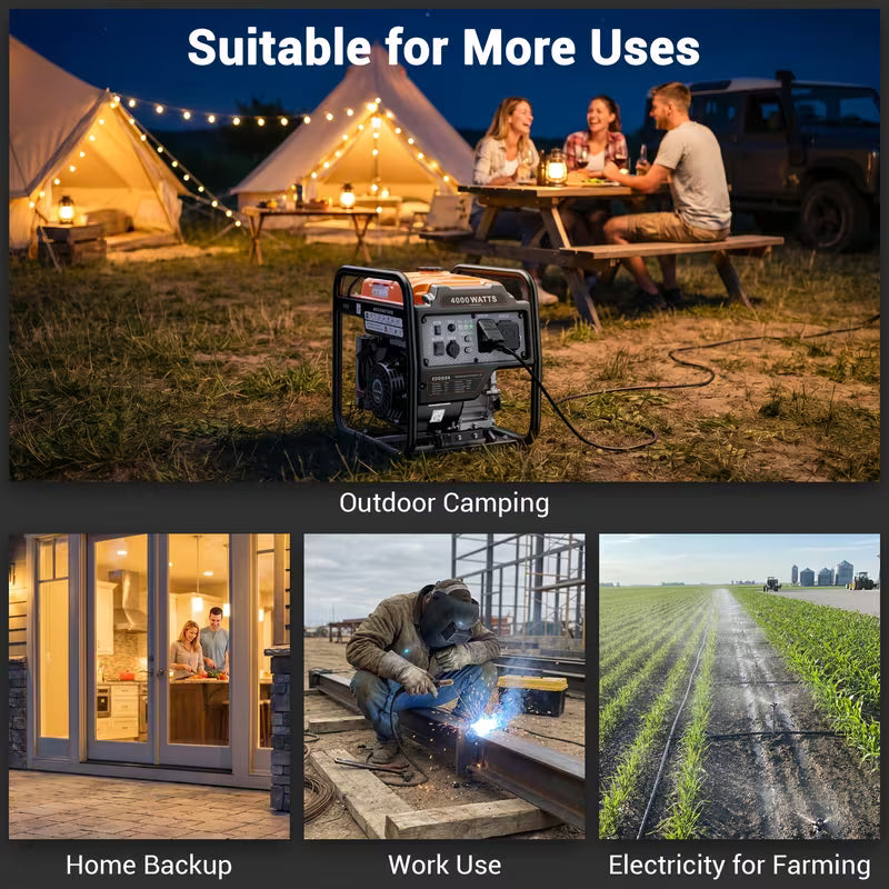 4000W Portable Inverter Generator, Low Noise Technology