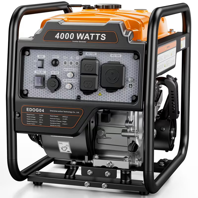4000W Portable Inverter Generator, Low Noise Technology
