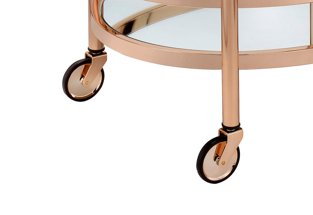Lakelyn Clear Glass & Rose Serving Cart