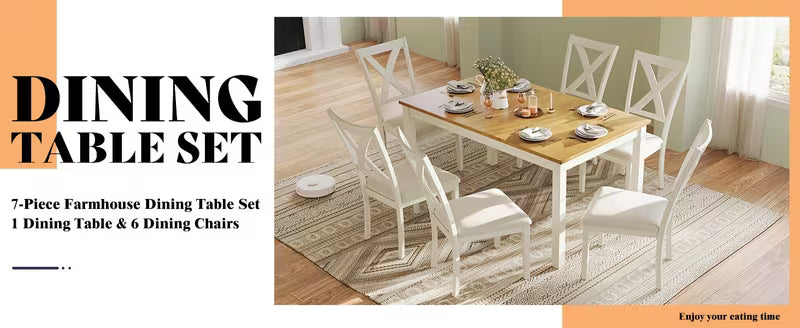 7 pc Farmhouse Dining Set