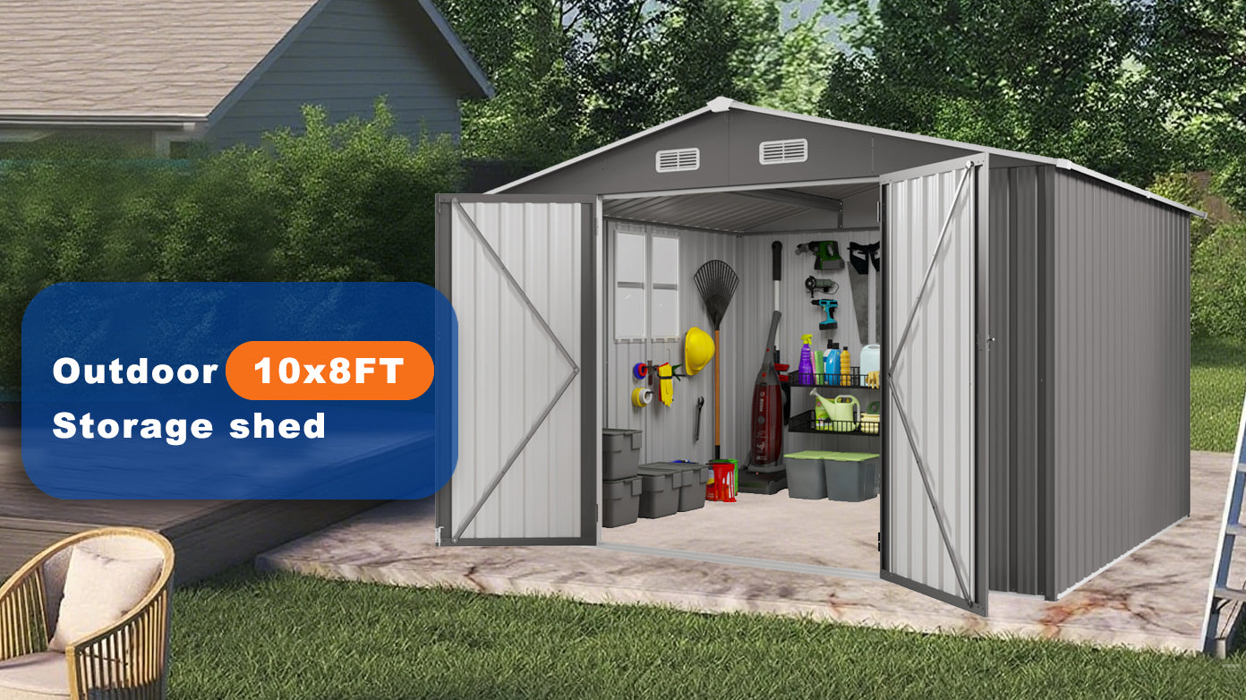 10 x 8 FT Outdoor Metal Storage Shed