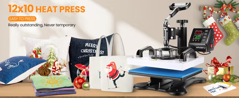 12"x10" T-shirt Heat Press Machine for T-Shirt/Bags/Pillows/Mouse Pads