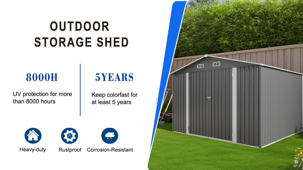 10 x 8 FT Outdoor Metal Storage Shed