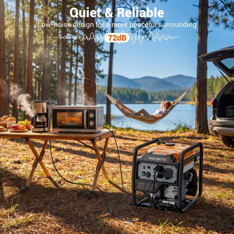 4000W Portable Inverter Generator, Low Noise Technology