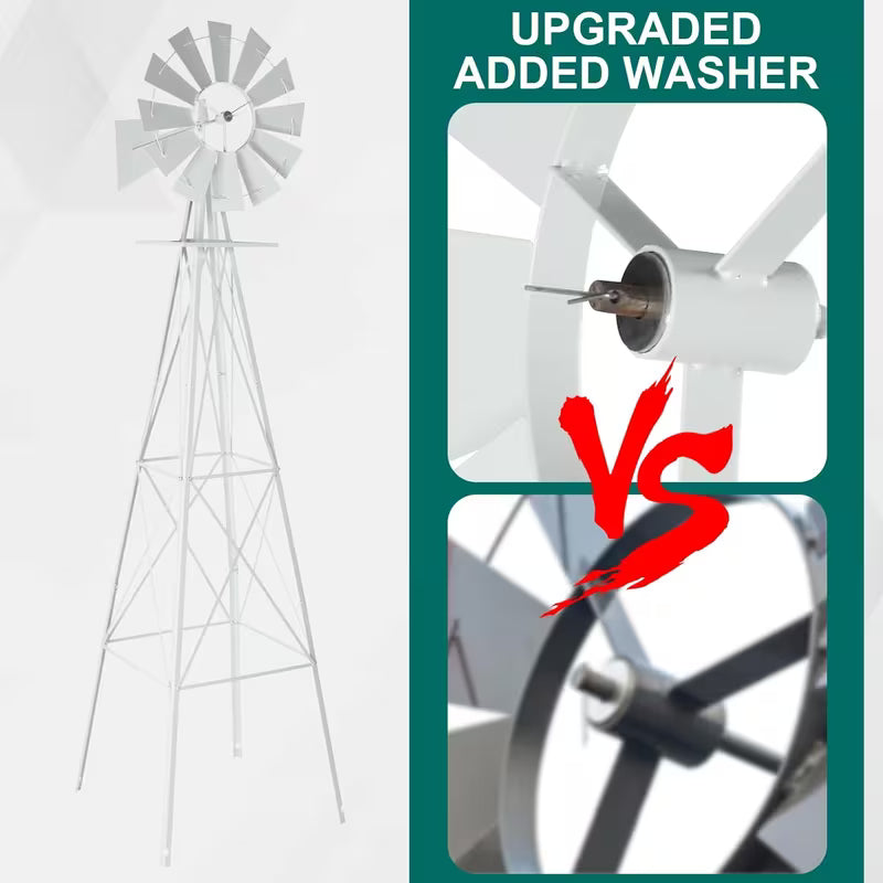 Bonnlo 8FT Heavy Duty Metal Windmill