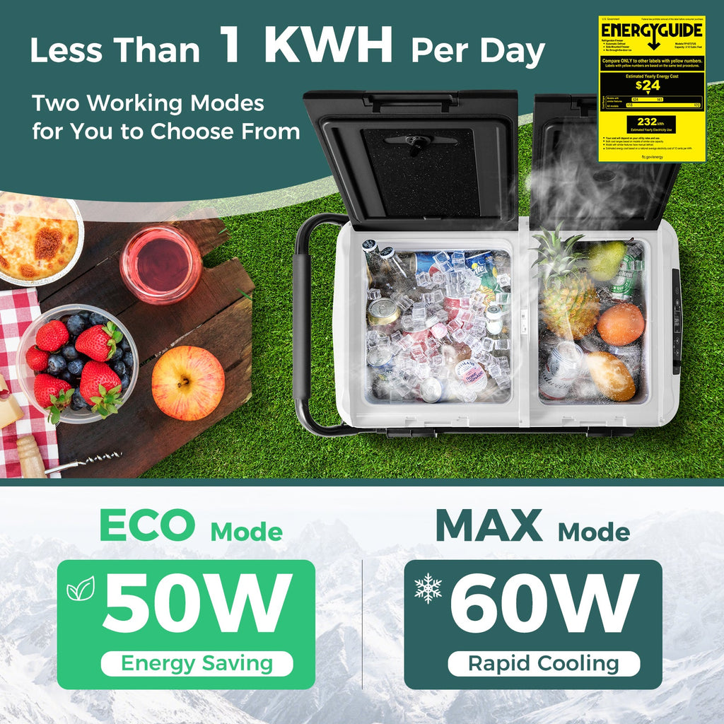 64QT Portable Compressor Fridge Freezer for Vehicles Camping Travel Truck RV Boat