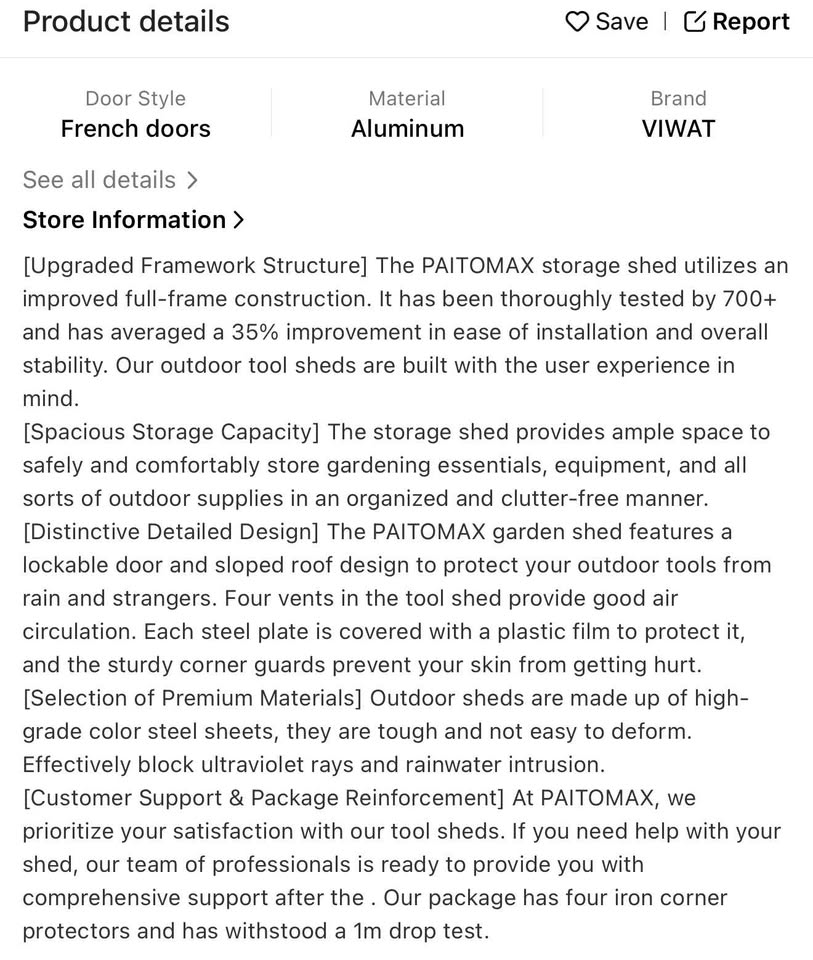 10' x 10' Outdoor Shed Kit - FREE SHIPPING