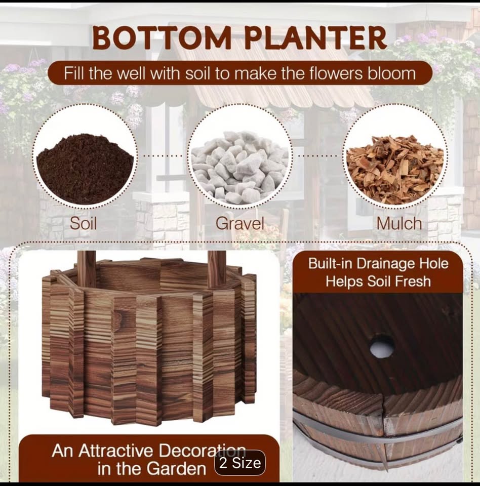 Nordivale Wishing Well Planter Outdoor