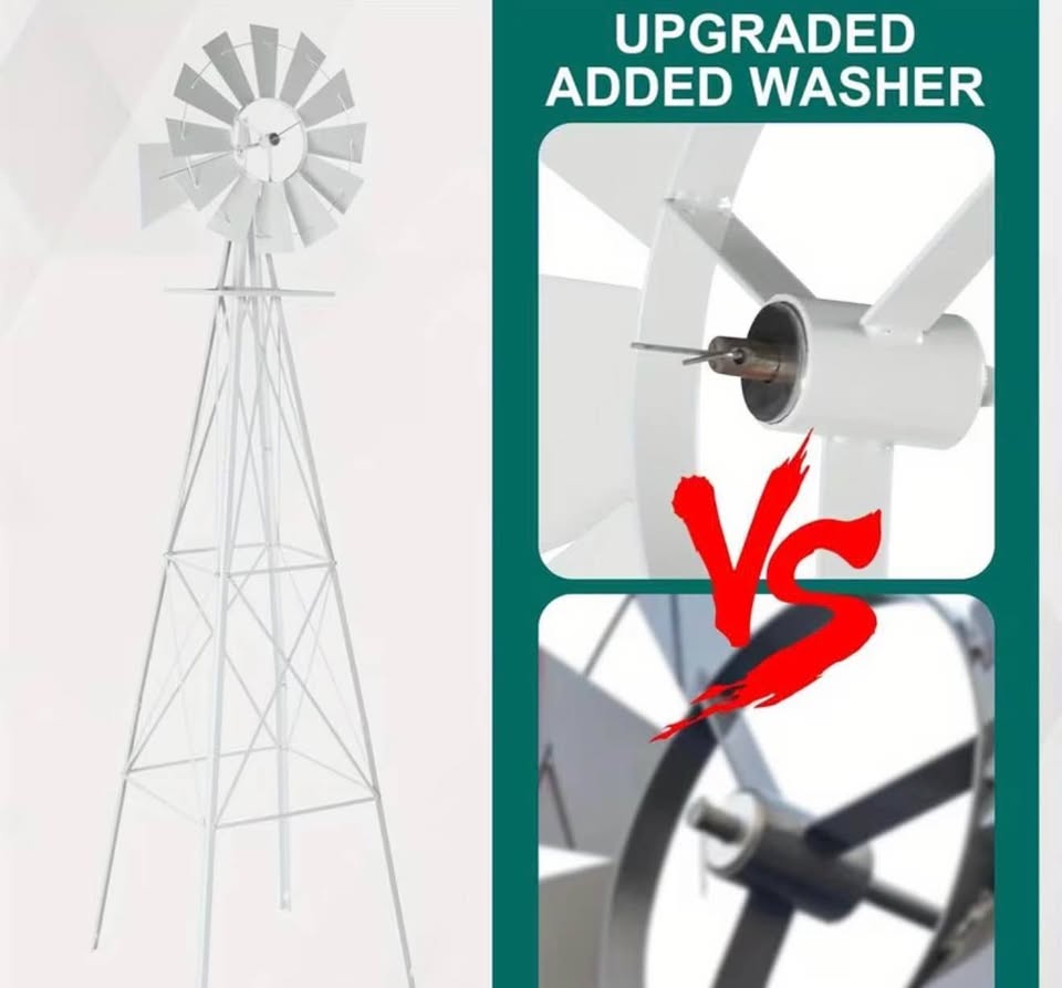 8ft Metal Garden Windmill