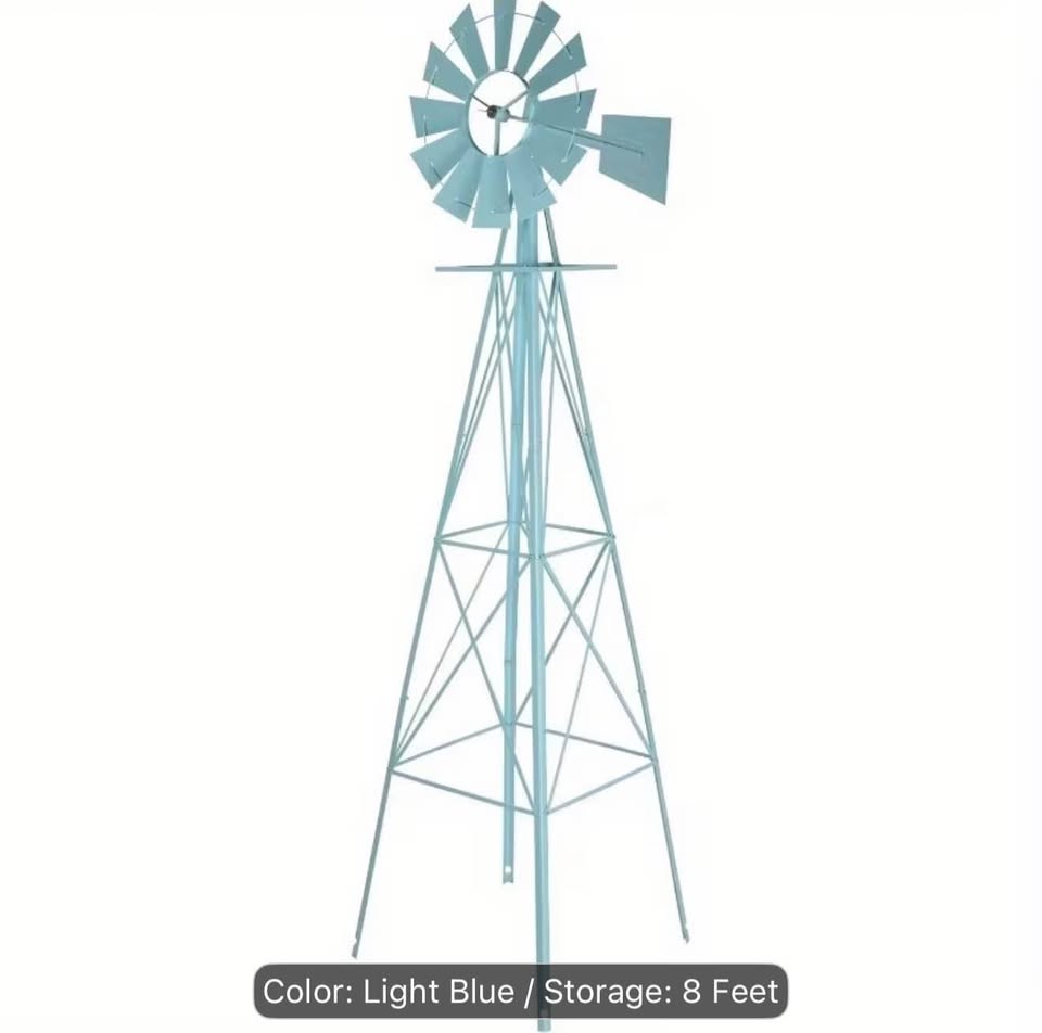 8ft Metal Garden Windmill