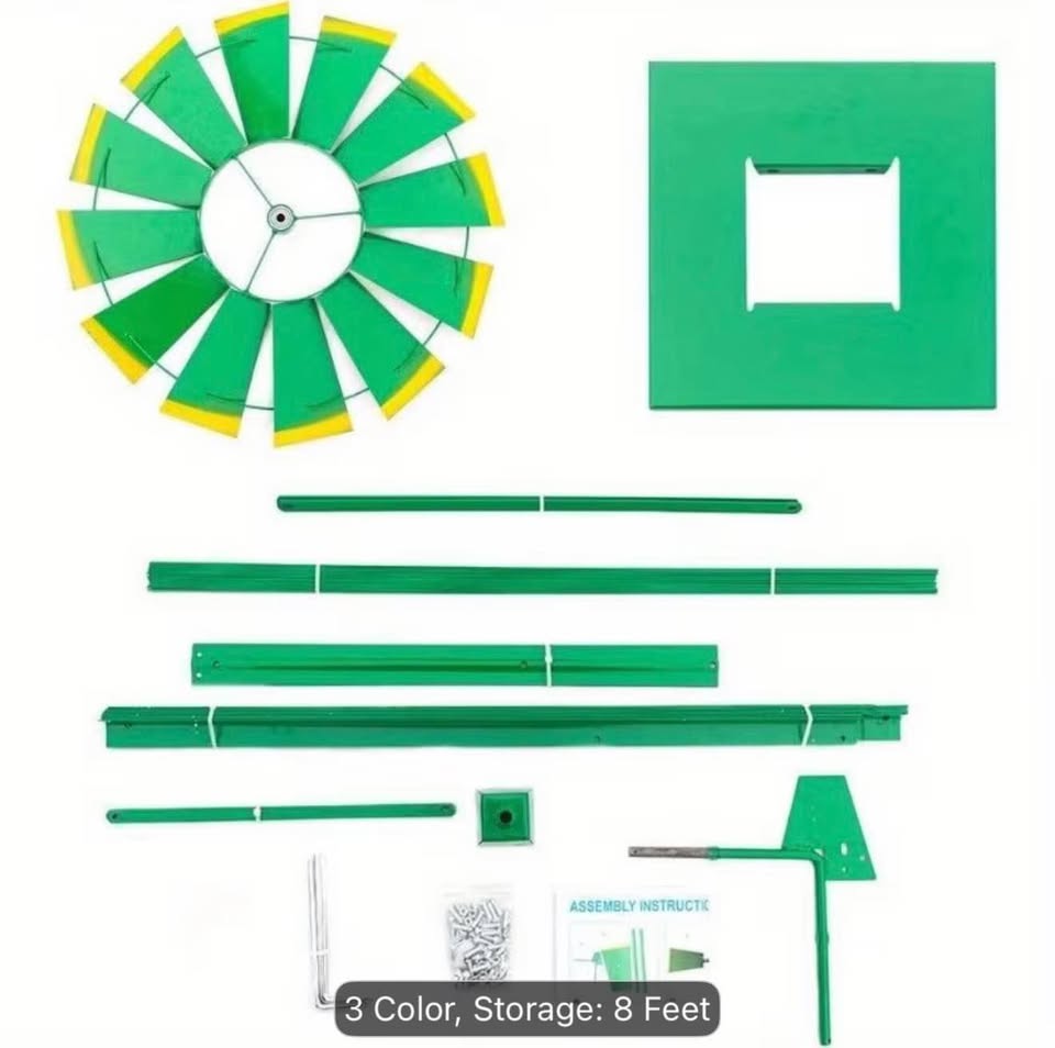 8ft Metal Garden Windmill