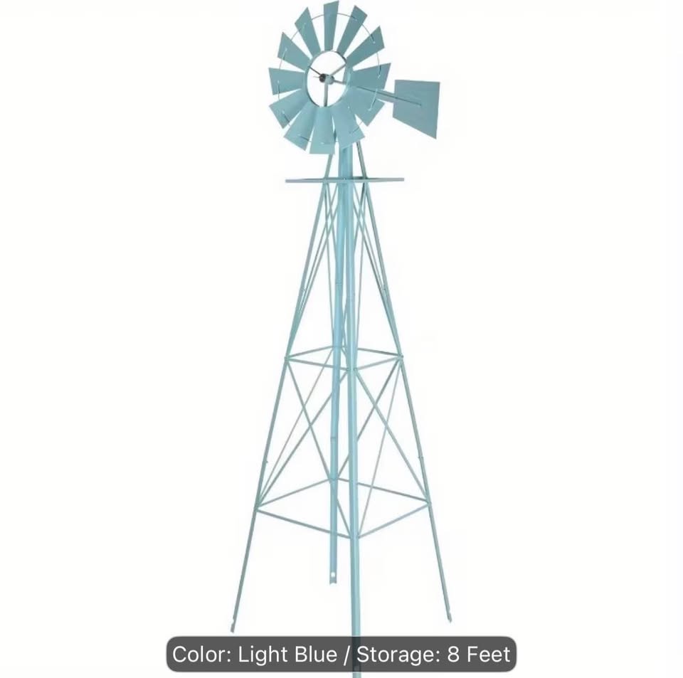 8ft Metal Garden Windmill