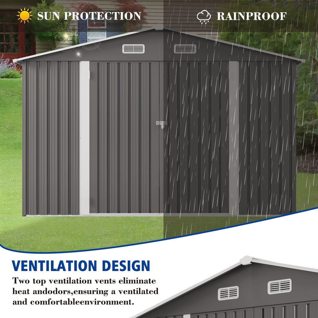 10 x 8 FT Outdoor Metal Storage Shed