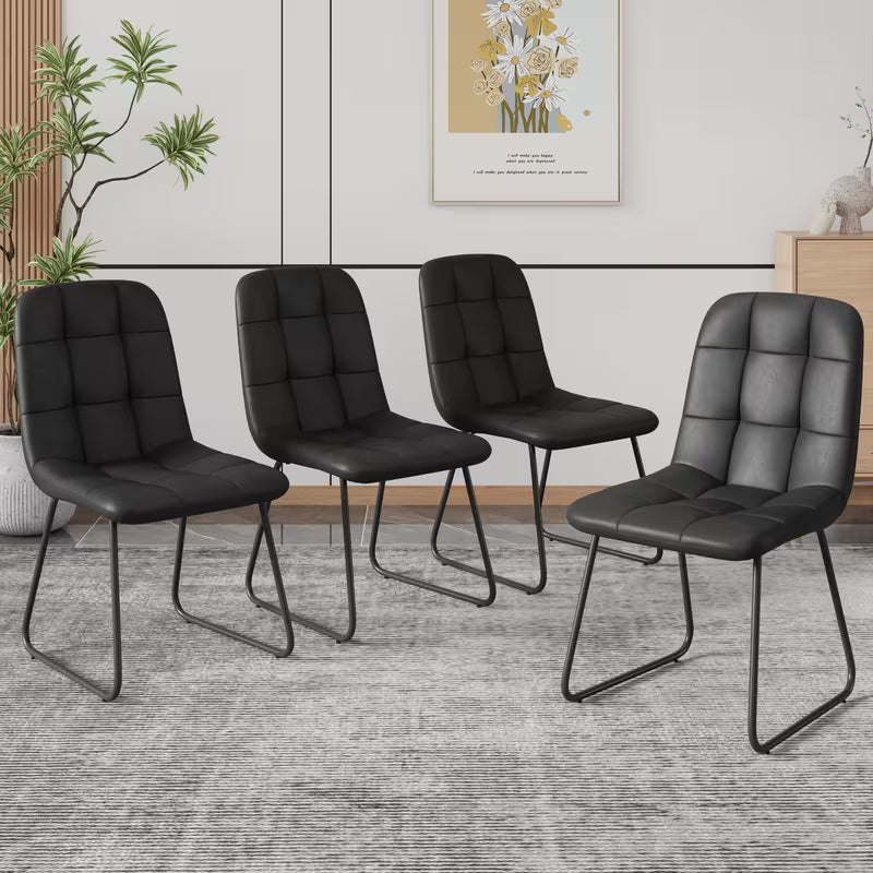 Modern Retractable Long Dining Table And 6 Dining Chairs
