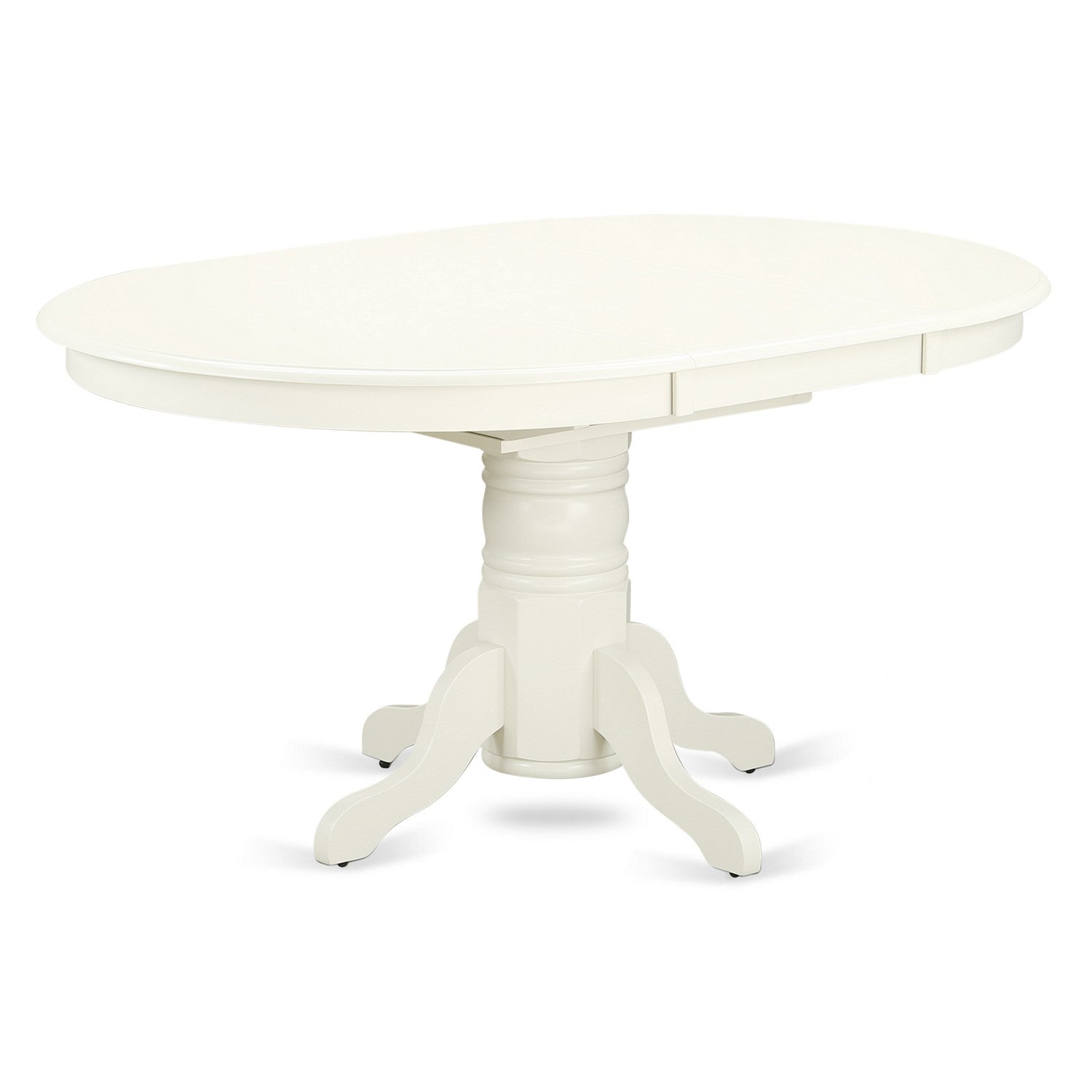 EAST WEST FURNITURE - AVVA7-LWH-W - 7-Piece Kitchen Table Set- 6 Modern Dining Chairs with Wooden Seat and Slatted Chair Back - Removable leaf Kitchen Dining Table - linen white Finish