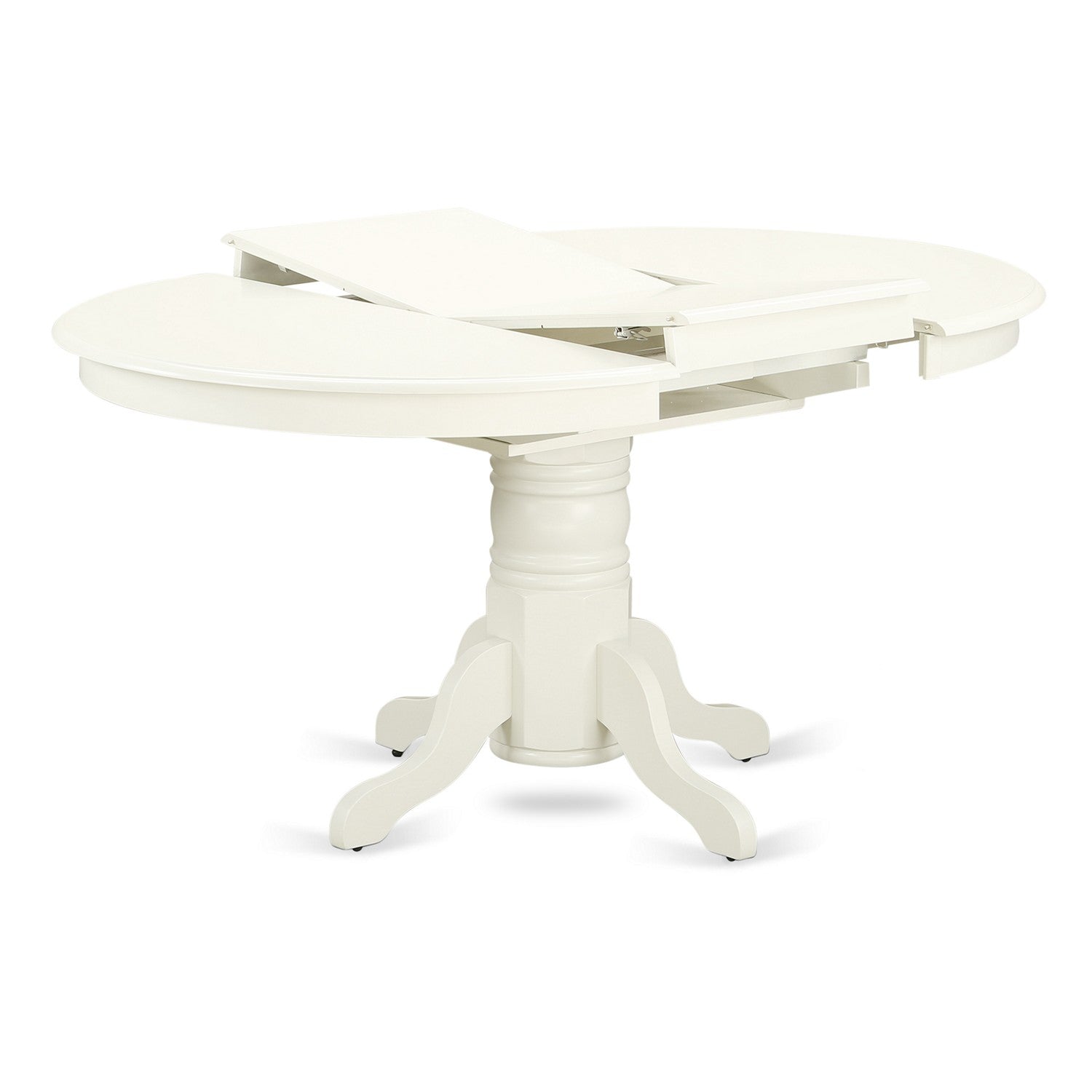 EAST WEST FURNITURE - AVVA7-LWH-W - 7-Piece Kitchen Table Set- 6 Modern Dining Chairs with Wooden Seat and Slatted Chair Back - Removable leaf Kitchen Dining Table - linen white Finish