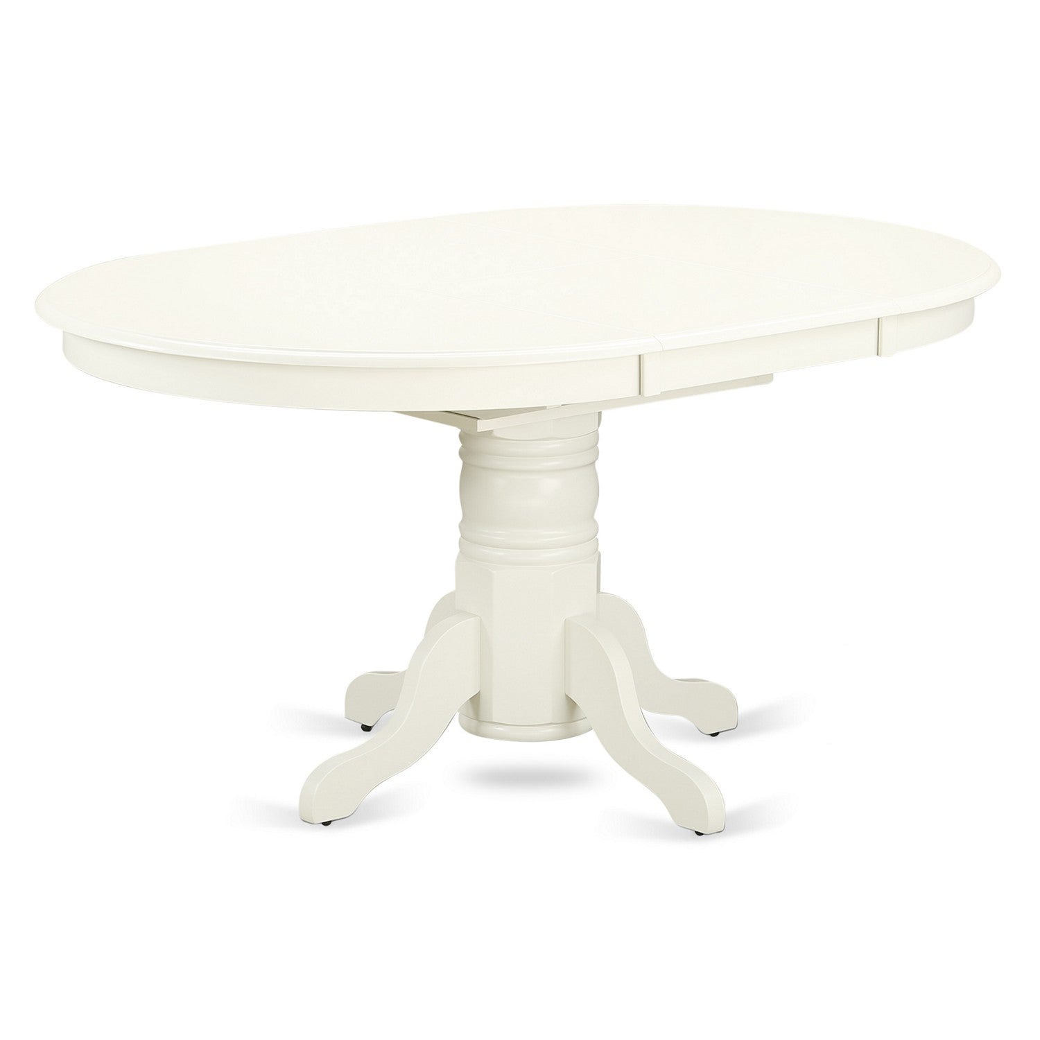 EAST WEST FURNITURE - AVVA7-LWH-W - 7-Piece Kitchen Table Set- 6 Modern Dining Chairs with Wooden Seat and Slatted Chair Back - Removable leaf Kitchen Dining Table - linen white Finish
