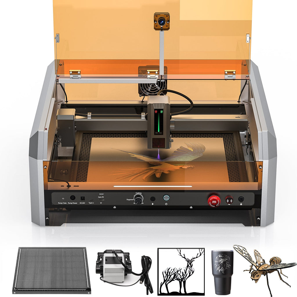 L8 Laser Engraver Machine, 20W/40W Power, 40000mm/min High Speed All-in-one, Air Assist, Lightburn Camera