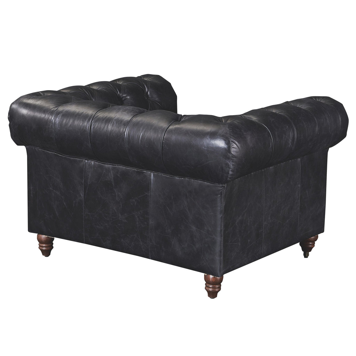 Century Chesterfield Arm Chair - Slate Leather