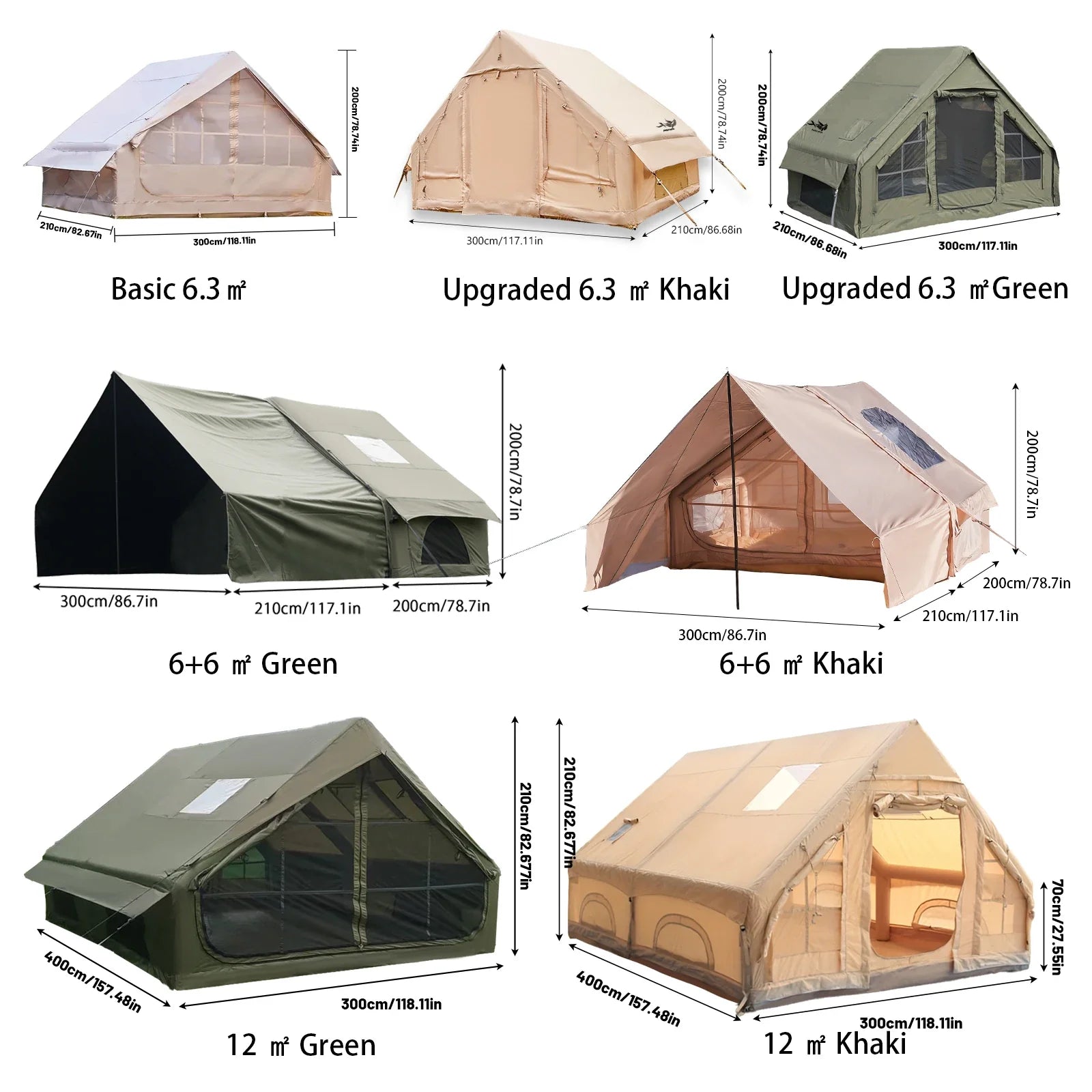 Inflatable Camping Tent With Skylight And Breathable Mesh