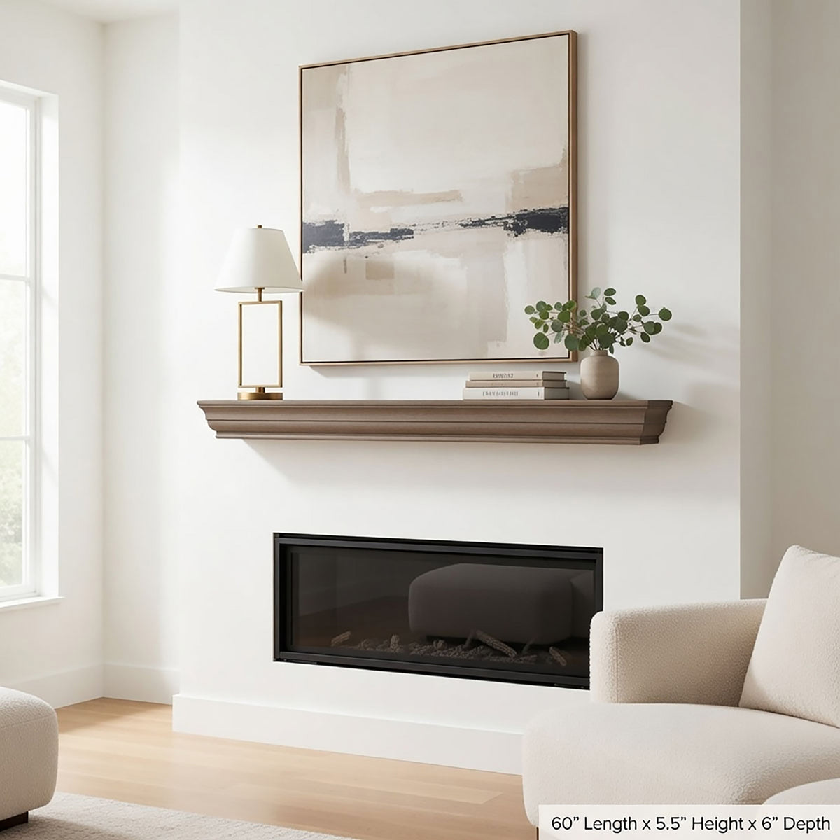 Shaker Fireplace Mantel Shelf – Real Wood