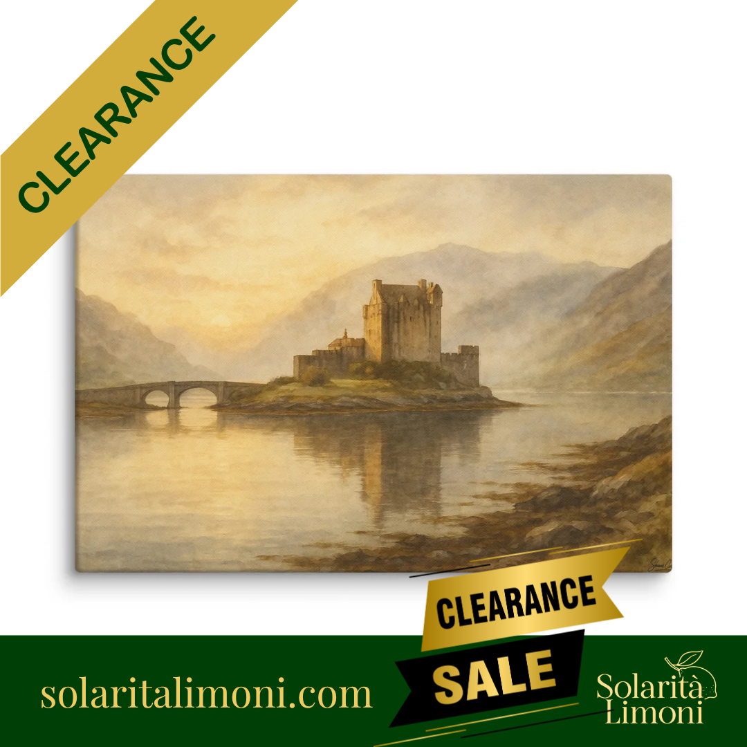 Large "Eilean Donan Castle at Dawn" Watercolor Canvas Print