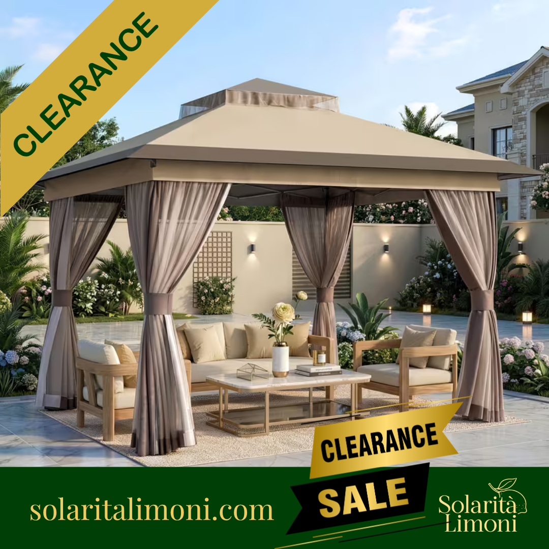 11'X11'  Outdoor Gazebo, Pop Up Canopy with Mosquito Netting