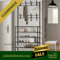 Black Coat Rack w/ Shoe Shelves