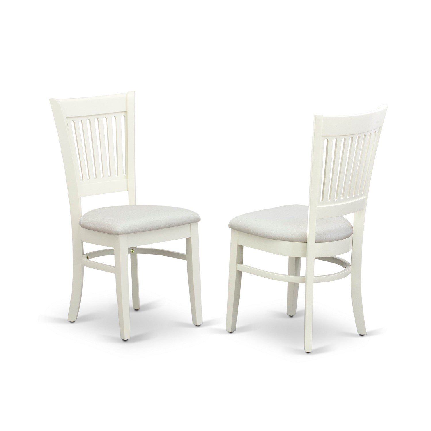 EAST WEST FURNITURE - AVVA7-LWH-W - 7-Piece Kitchen Table Set- 6 Modern Dining Chairs with Wooden Seat and Slatted Chair Back - Removable leaf Kitchen Dining Table - linen white Finish