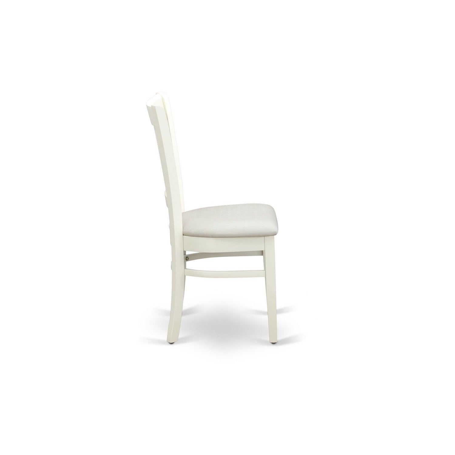 EAST WEST FURNITURE - AVVA7-LWH-W - 7-Piece Kitchen Table Set- 6 Modern Dining Chairs with Wooden Seat and Slatted Chair Back - Removable leaf Kitchen Dining Table - linen white Finish