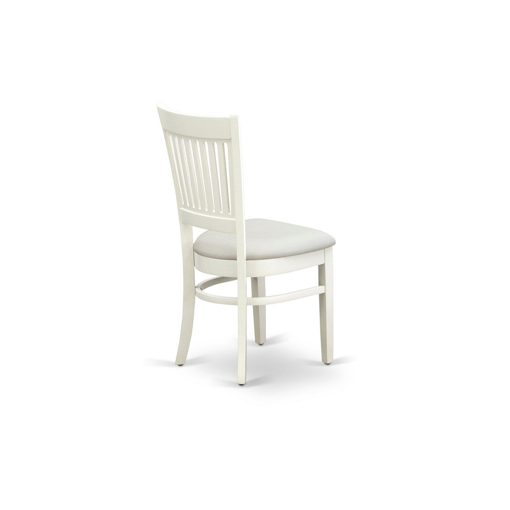 EAST WEST FURNITURE - AVVA7-LWH-W - 7-Piece Kitchen Table Set- 6 Modern Dining Chairs with Wooden Seat and Slatted Chair Back - Removable leaf Kitchen Dining Table - linen white Finish