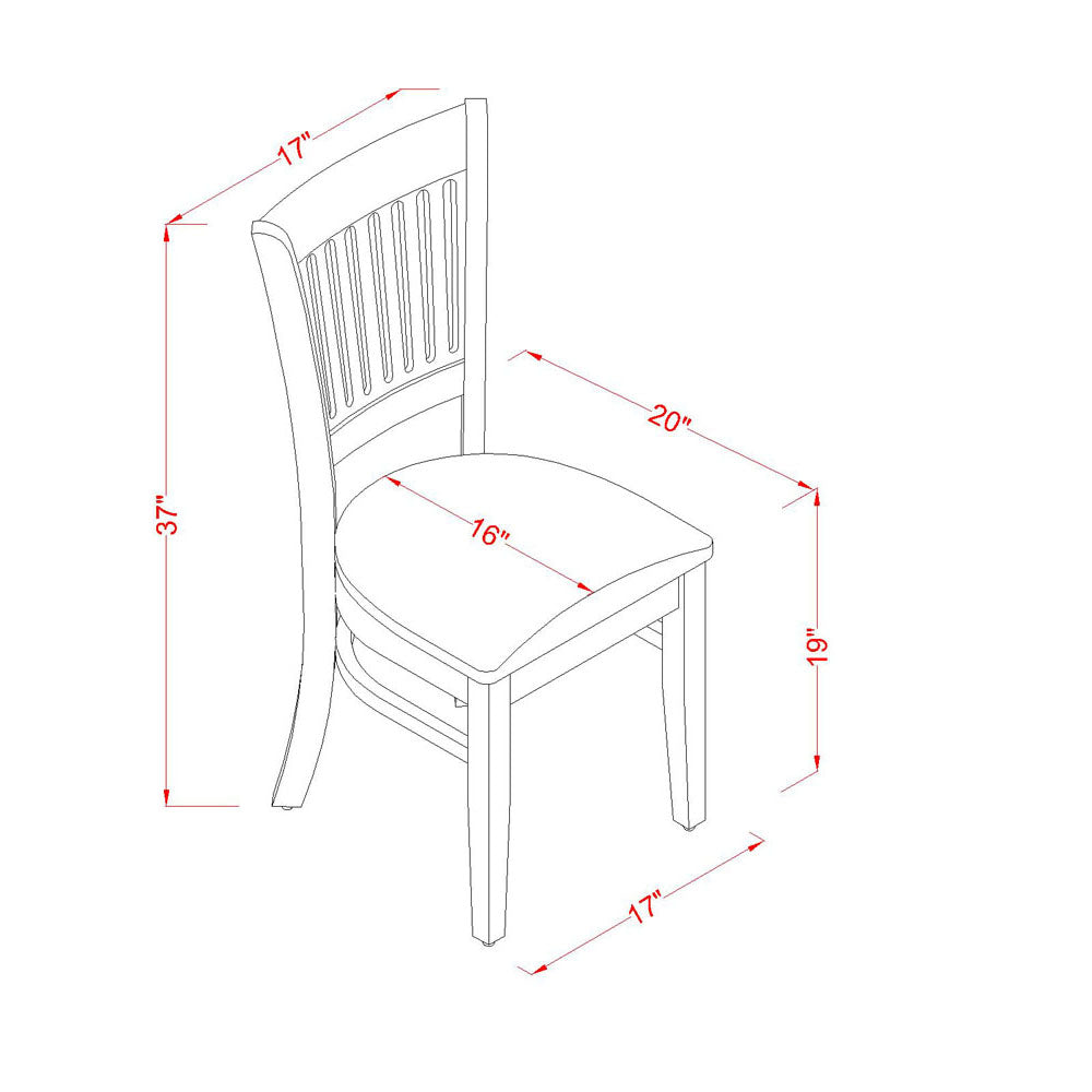 EAST WEST FURNITURE - AVVA7-LWH-W - 7-Piece Kitchen Table Set- 6 Modern Dining Chairs with Wooden Seat and Slatted Chair Back - Removable leaf Kitchen Dining Table - linen white Finish