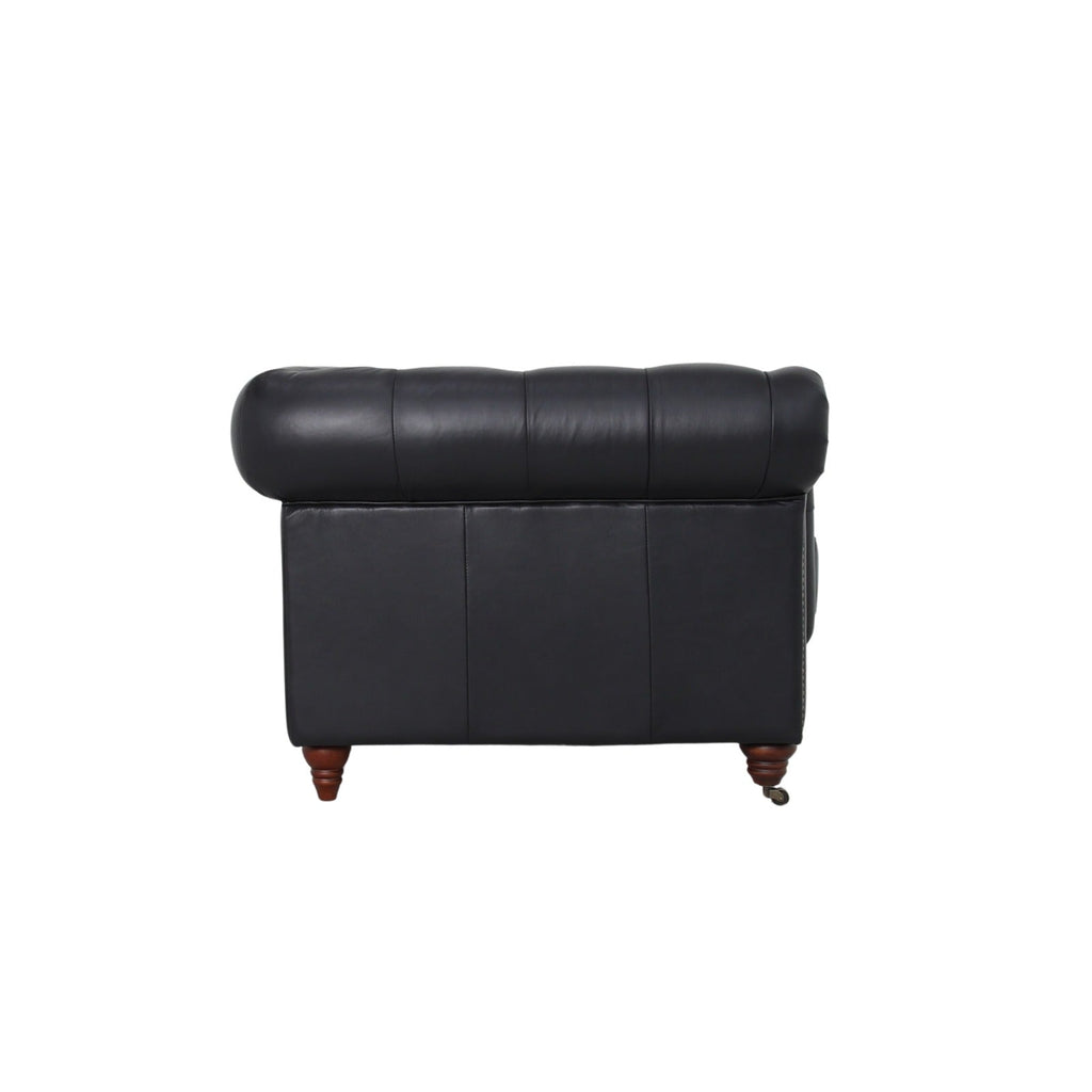 Belgravia Chesterfield Top Grain Leather Club Chair – Classic Tufted Armchair in Premium Finishes