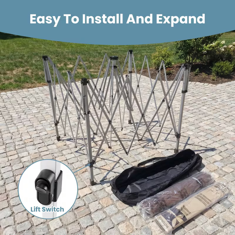 11'X11'  Outdoor Gazebo, Pop Up Canopy with Mosquito Netting