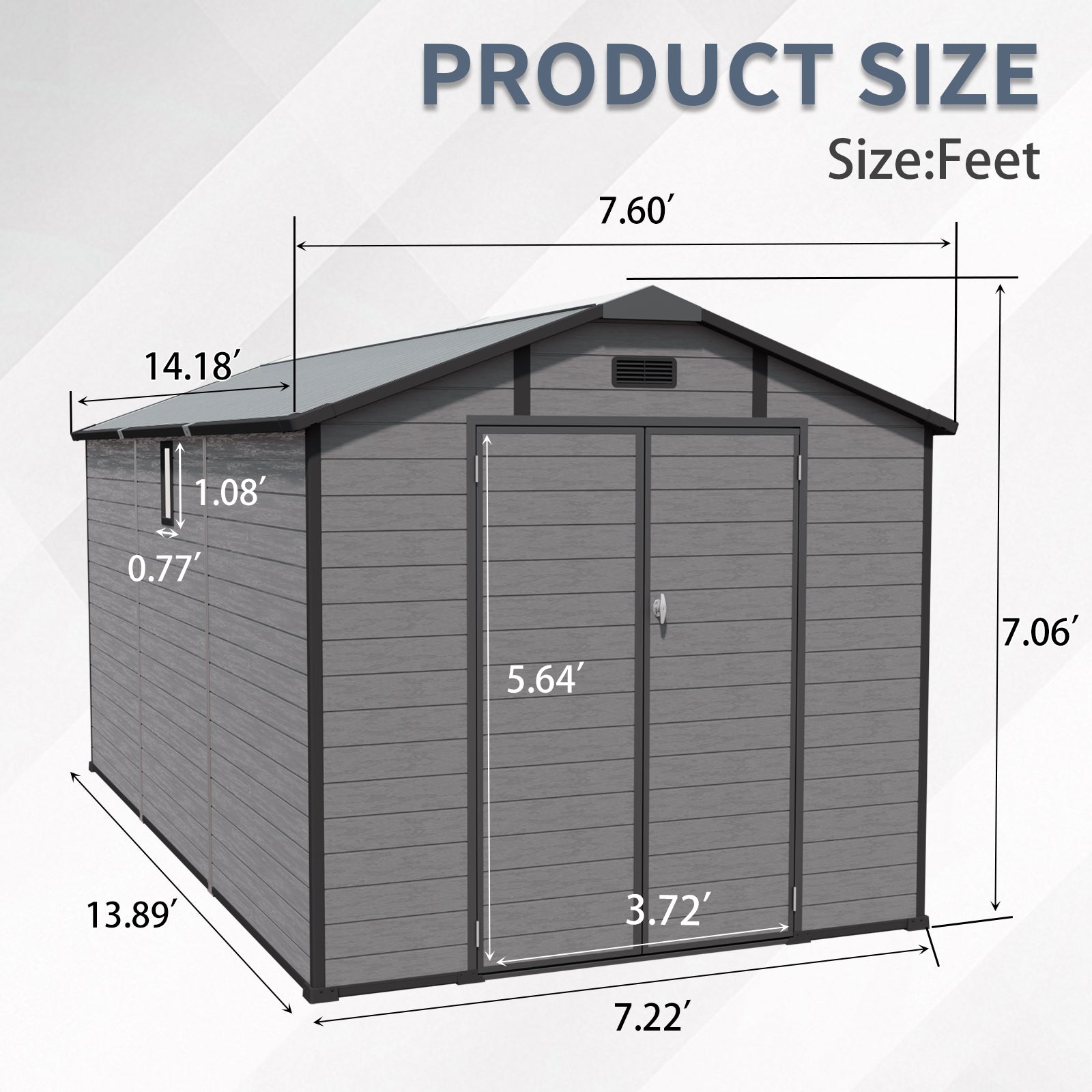 8x14 FT Plastic Outdoor Storage Shed