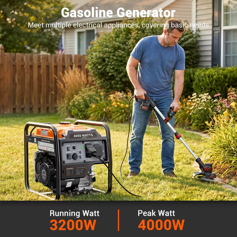 4000W Portable Inverter Generator, Low Noise Technology