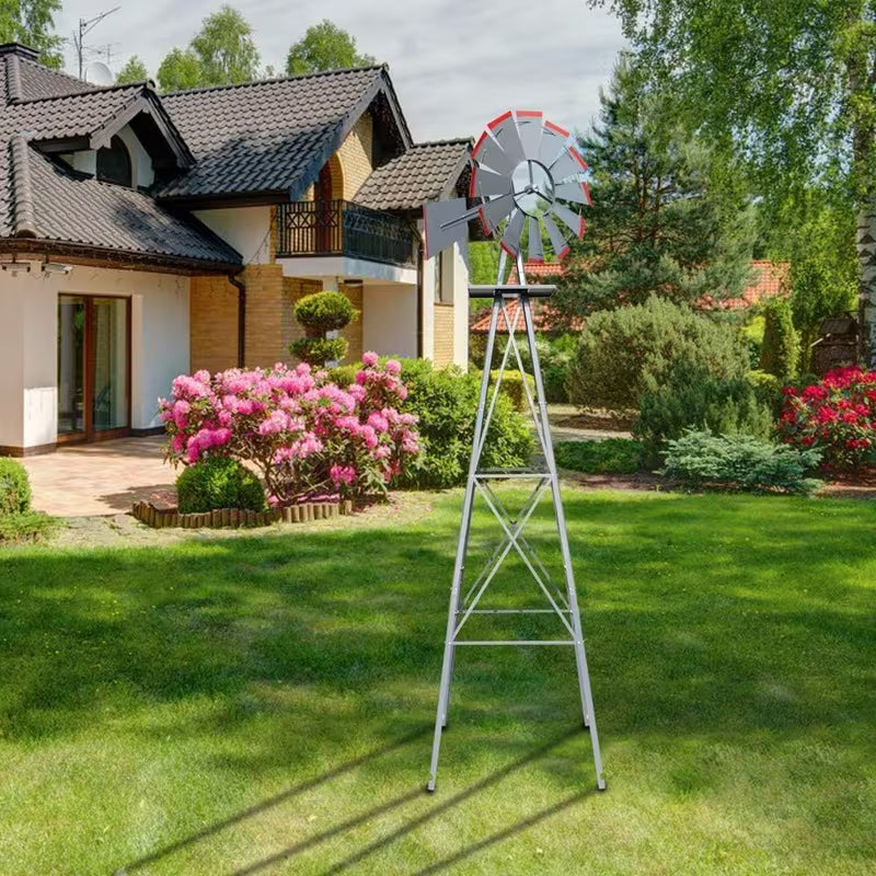 Bonnlo 8FT Heavy Duty Metal Windmill