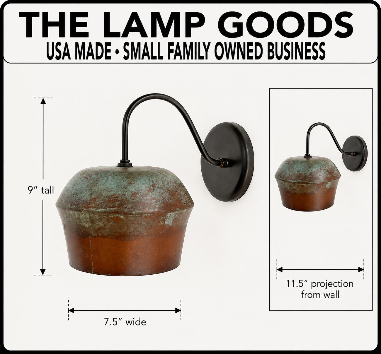 COPPER Handcrafted Rustic Farmhouse Wall Sconce Light