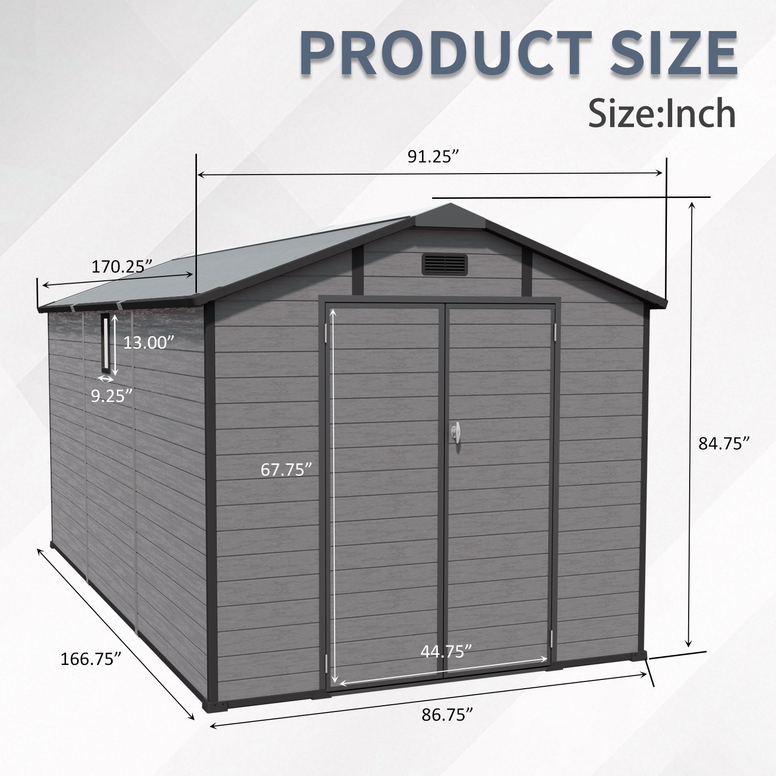 8x14 FT Plastic Outdoor Storage Shed