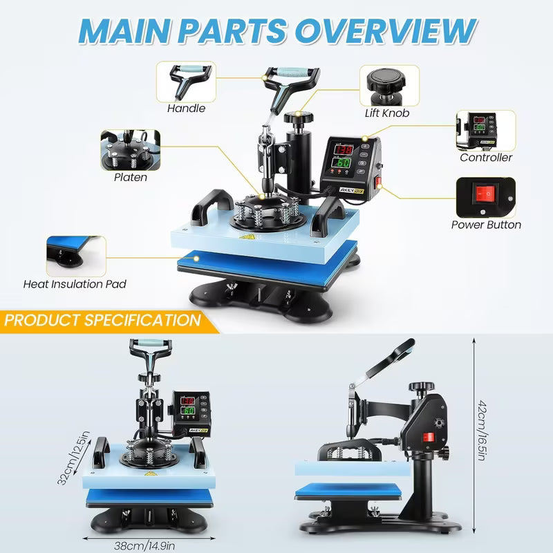 HOMDOX 12"x10" T-shirt Heat Press Machine