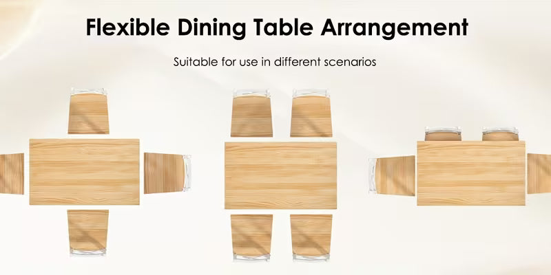 5pcs Dining Set, 42.5 Inch Wood Table with 4 Chairs
