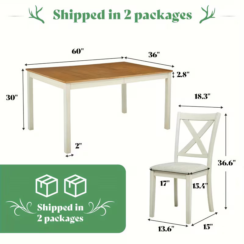 7 pc Farmhouse Dining Set