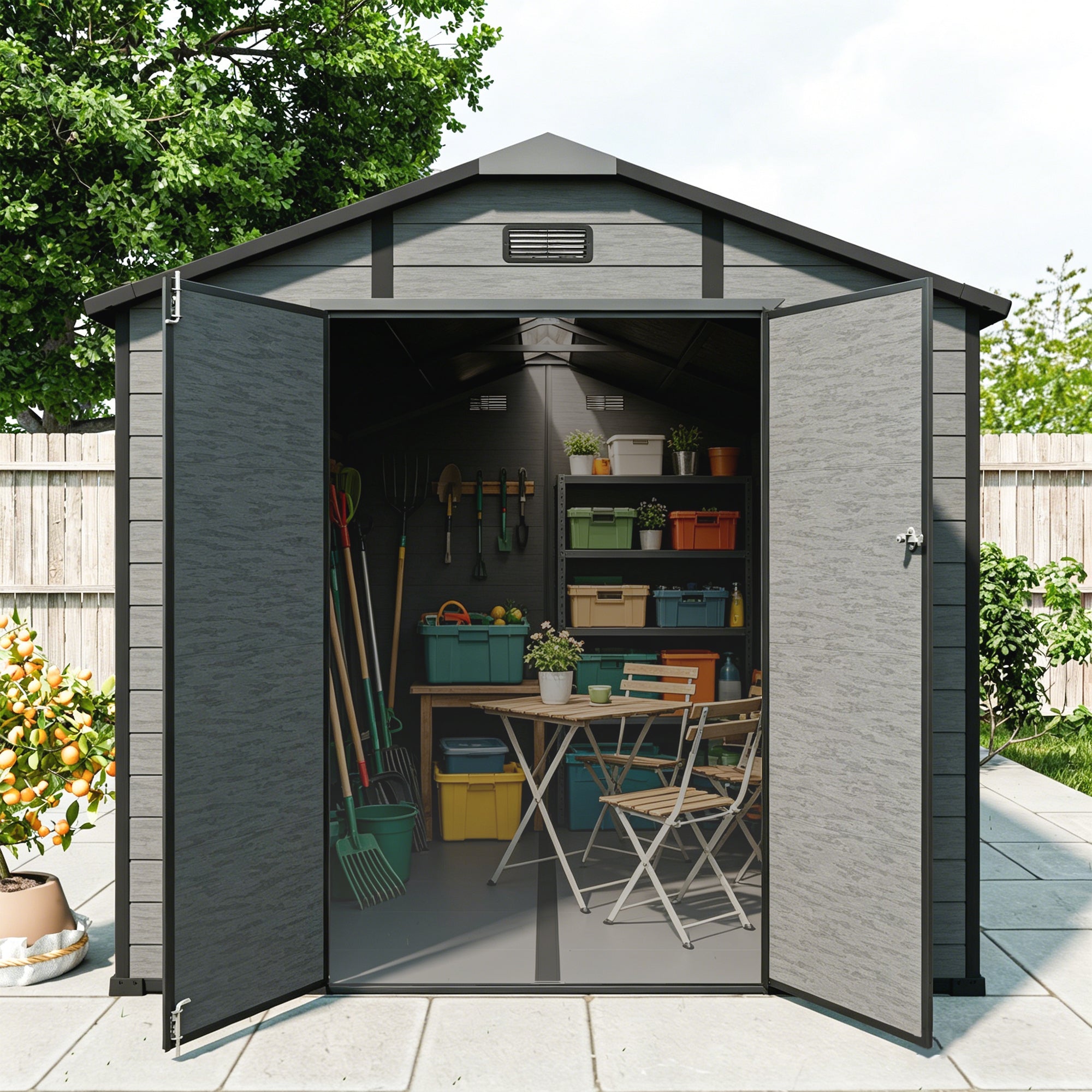 8x14 FT Plastic Outdoor Storage Shed