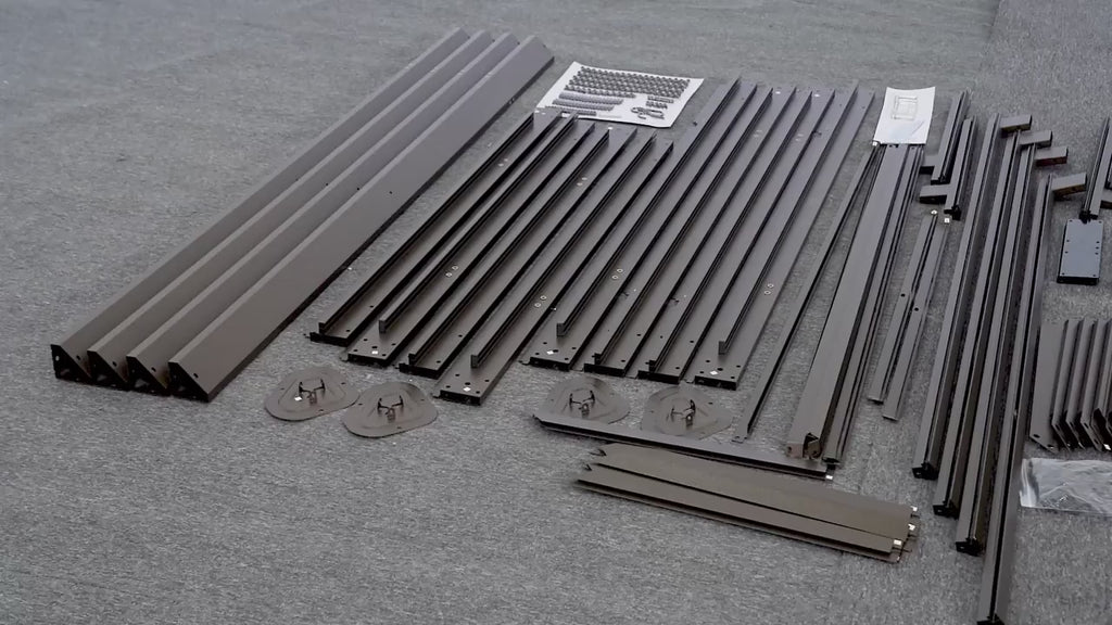 16x12ft Brown Aluminum Alloy Hardtop Gazebo