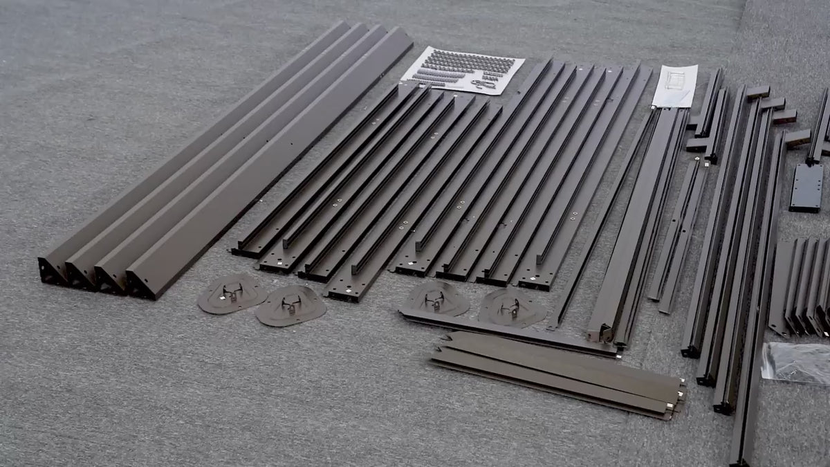 16x12ft Brown Aluminum Alloy Hardtop Gazebo