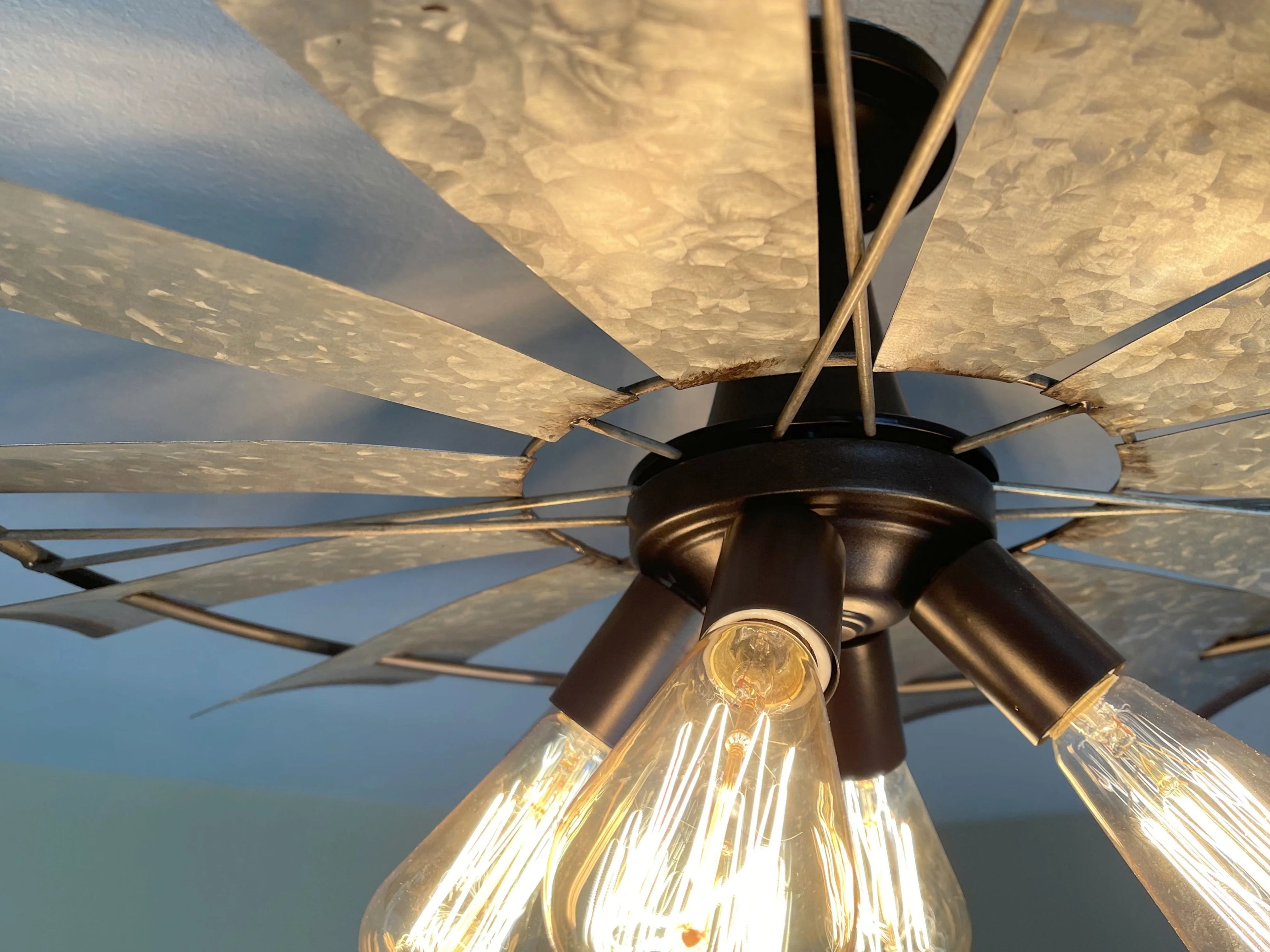 Farmhouse Windmill STATIONARY Ceiling Light | 30" Flush Mount