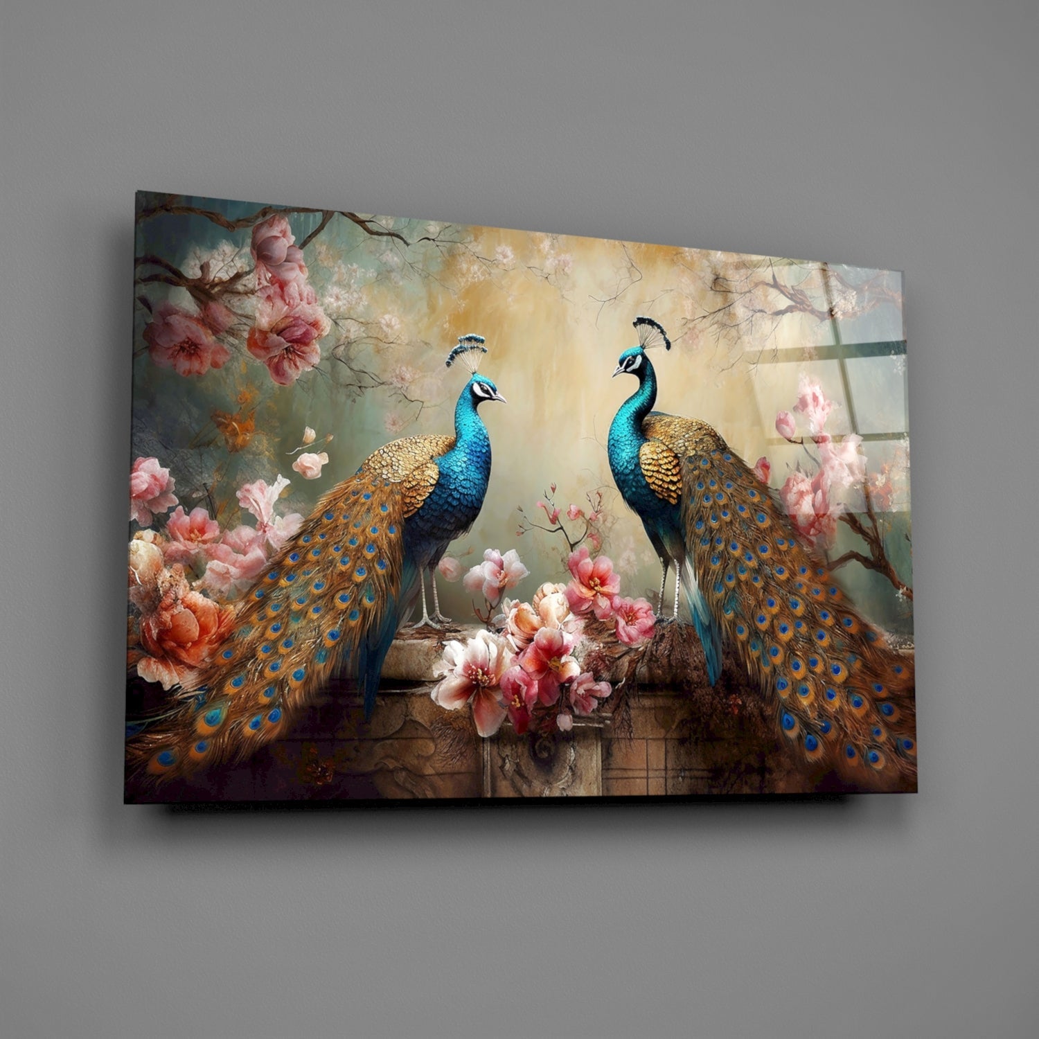 Peacock Glass Wall Art